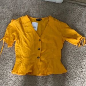 Yellow top shop blouse